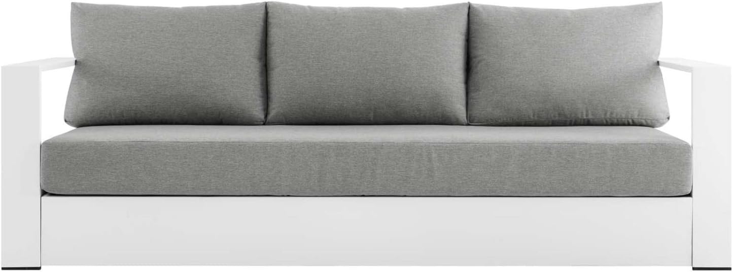 Modway Tahoe Patio Aluminum Sofa with White Gray Finish EEI-5676-WHI-GRY