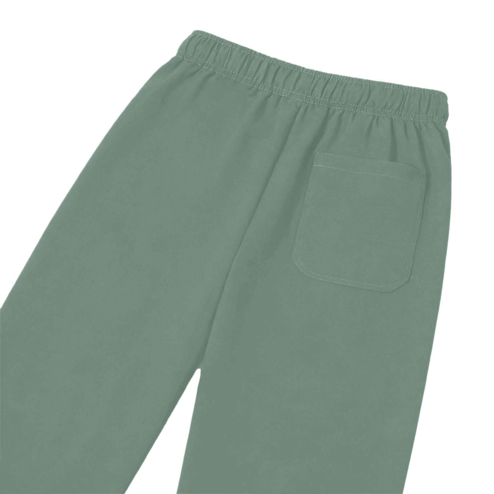 Pantalon Fluide Femme Été Coton Et Lin Léger Ample Large Pantalons Chic Et Elegant Palazzo Coupe Droit Taille Haute Élastique Poche Pants De Plage Couleur Unie Décontracté Mode Vêtements