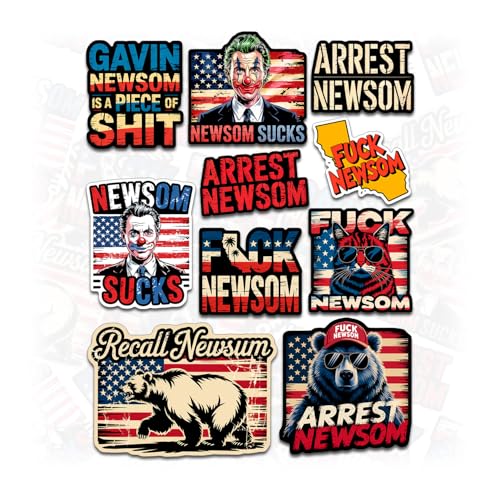10pcs Fuck Newsom Sticker Gavin Newsom Sucks Anti Fire Recall