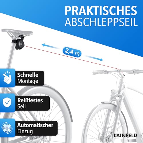 LAINFELD Kinder Fahrrad Abschleppseil | 2,5 Meter Abschleppsystem |...