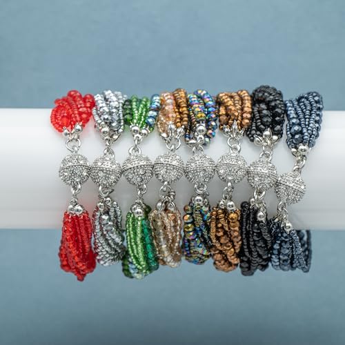 Collar de cristal artificial multicolor pulsera mujer joyería hecha a mano 7