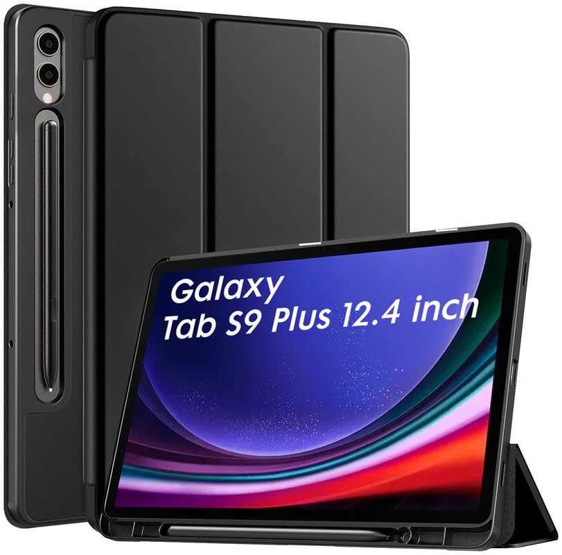 Robustrion Cover for Samsung Tab S9 Plus Cover Case 12.4 inch Flip Stand Back Case Cover [S Pen Holder] for Samsung Galaxy Tab S9 Plus/Tab S9+ Cover Tablet Cover 12.4" with [Auto Sleep/Wake] - Black (B0CD1Z3D6S) Amazon Price History, Amazon Price Tracker