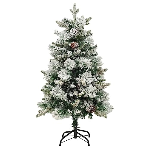 VidaXL Albero di Natale Innevato con LED e Pigne