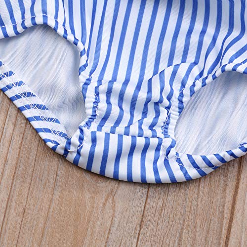 Image of YOUNGER TREE Toddler Baby Girls Summer Swimsuit Sleeveless Striped Swimwear Two-Piece Suit Beach Bikini