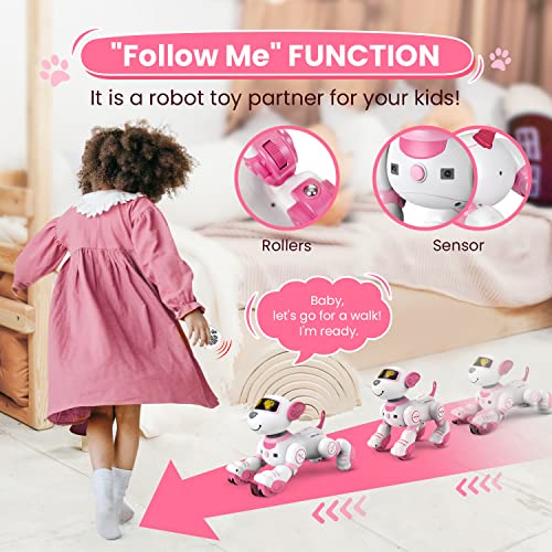 Fuuy DOG-PINK Robot Dog Toys For Girls Toys Interactive Robot Toy Followme Robot thumb #1