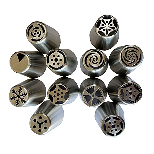 Kit 12 Bicos Russos P/Confeitar Bolo Cupcake Confeitaria