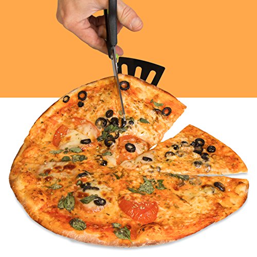 Pizzaschere Grinscard mit Pizzaheber, schwarz, rostfreier Edelstahl