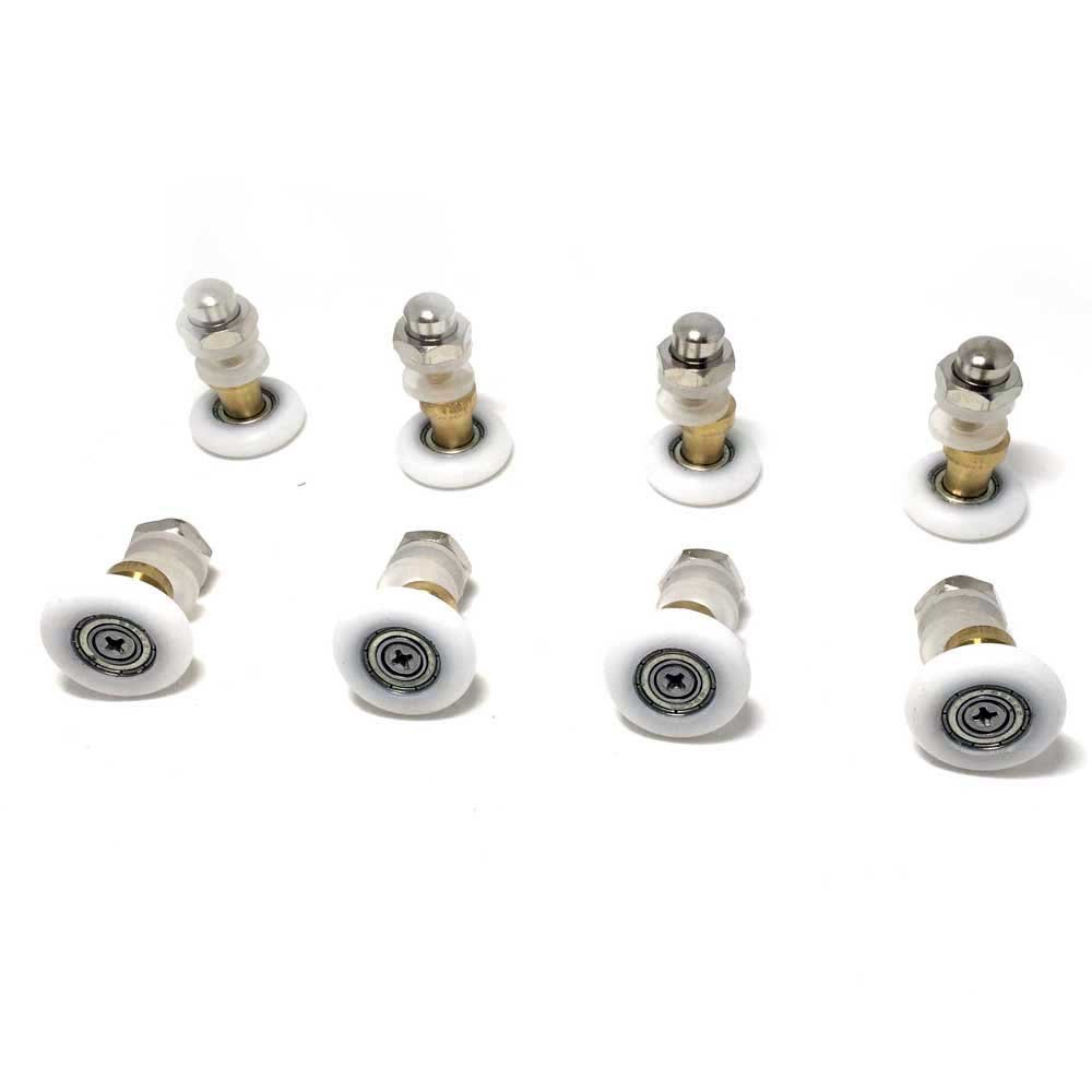 Set da 8 pezzi di rotellina per la doccia, 27 mm di diametro, parti di ricambio per il bagno
