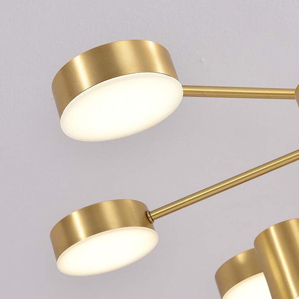 Modern Led Chandelier Garwarm 12 Lights Sputnik Pendant Lighting Brushed Brass Ceiling Light Fixture for Bedroom Livingroom Dinning Room,Copper.,8 Lights