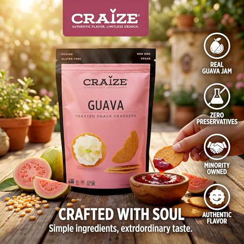 Craize Guava Crisps | Gluten Free, Vegan, Kosher, Toasted Corn Crackers | 4 oz each - image 5