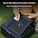 YIGECHENXIN Small Square Outdoor Camping Grill with Grill and Frying Pan Home Use Multifunctional Charcoal Barbecue Heating Stove Even Heat Distribution for Meats, Veggies,Black