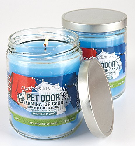 Image of Pet Odor Exterminator Specialty Pet Products Clothesline Fresh 13 Oz Candle, 2-Pack