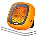 BBQGO Grillthermometer BG-CT2D, Fleischthermometer mit berührungsempfindlichem Bildschirm, magnetisches Bratenthermometer mit 2 Sonden, Countdown-Timer Kochthermometer Ofenthermometer für Grill & Ofen