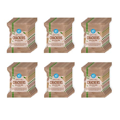 Marca Amazon – Happy Belly – Galletas de espelta con hierbas alpinas, 6 x 133 g