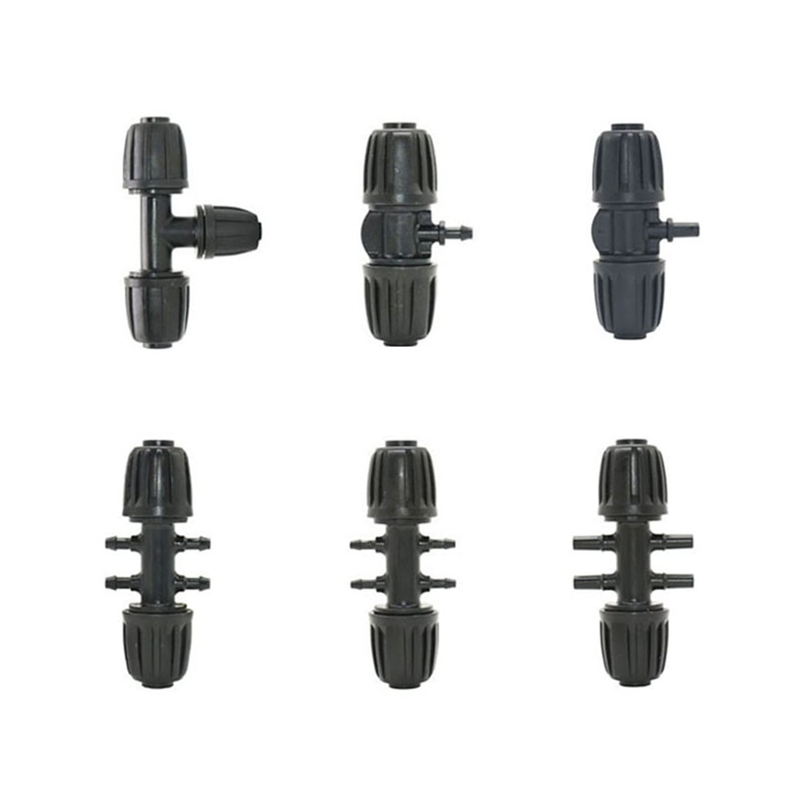Adaptador de Conector de Utilidad Adaptador de Conector de Manguera Paquete de 2 Conectores de Manguera de Pe de 16 Mm 1/2 Pulgada a 1/4 1/8 Reductor de Presión Desviador Manguera de Jardín Herramient