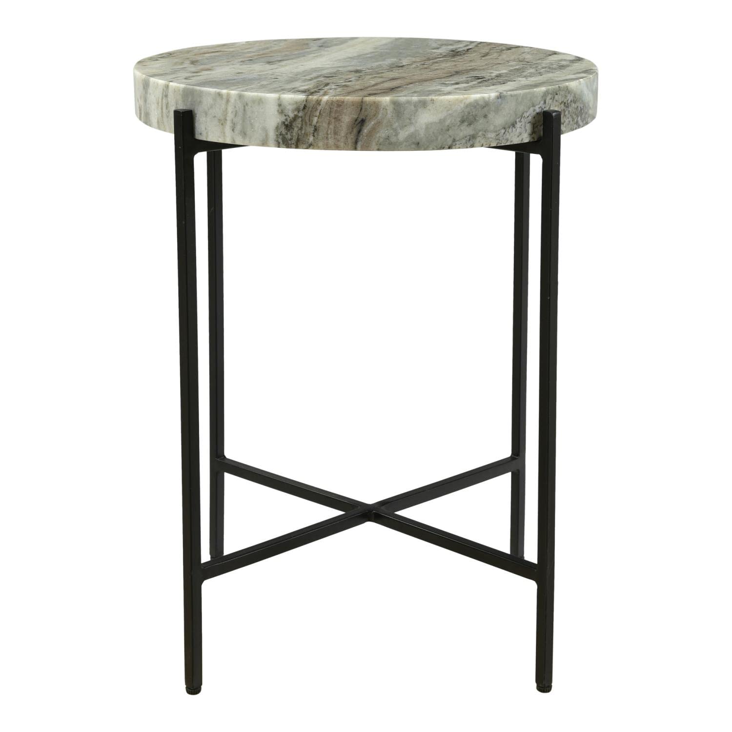 Moe's Home Collection Cirque Contemporary Marble Accent Table in Multi-Color