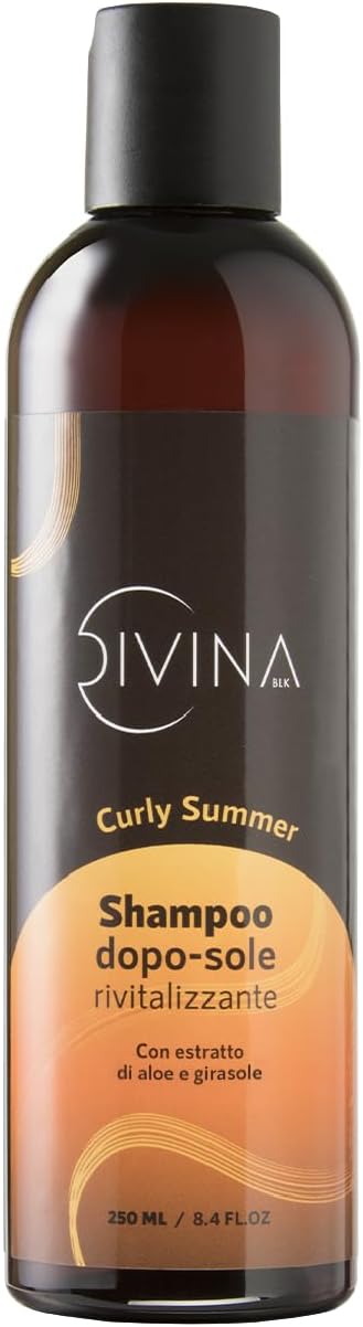 DIVINA BLK Shampoo for wavy hair, curly, super curly hair, Afro, Curly Summer with Organic Pomegranate Extract (250 ml)