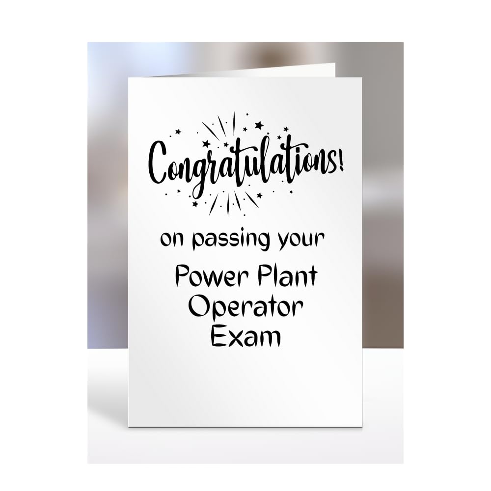 Congratulations on passing your Power Plant Operator exam card, gifts for men, women, friend, colleague, boss, manager, presents for christmas, A5-244c_44