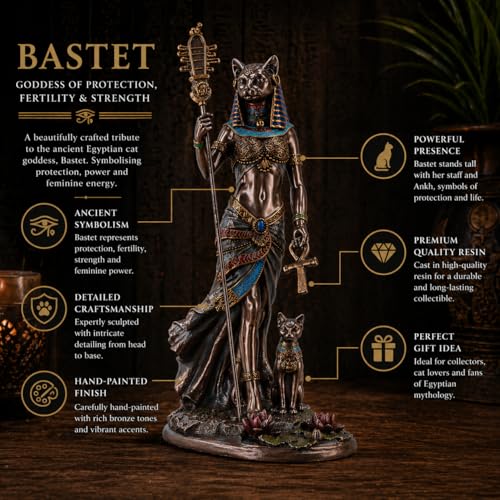 Figura Decorativa Egipcia Diosa Bastet en Resina miniatura 3