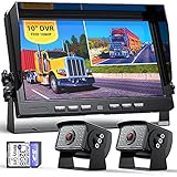 Xroose 10' Large Backup Camera Monitor System, HD 1080P, IP69 Waterproof, Stability Recording,...