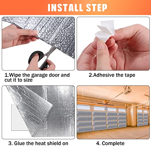 Gerrii Garage Door Insulation Set Double Bubble Insulation Panels Reflective Aluminum Radiant Barrier Thermal Insulation Shield With Adhesive Tape For Garage Greenhouse Attics Walls thumb #3
