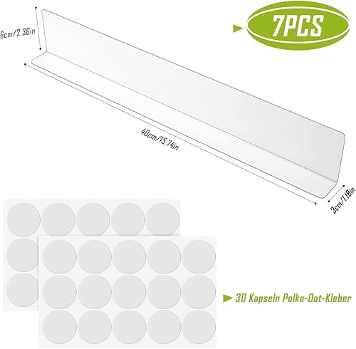 Miniatura 2 de WXJ13 Paquete de 7 bloqueadores de sofá de 15.75 pulgadas de largo x 2.4 pulgadas de alto, transparente, bloqueador de sofá acrílico, bloqueador de