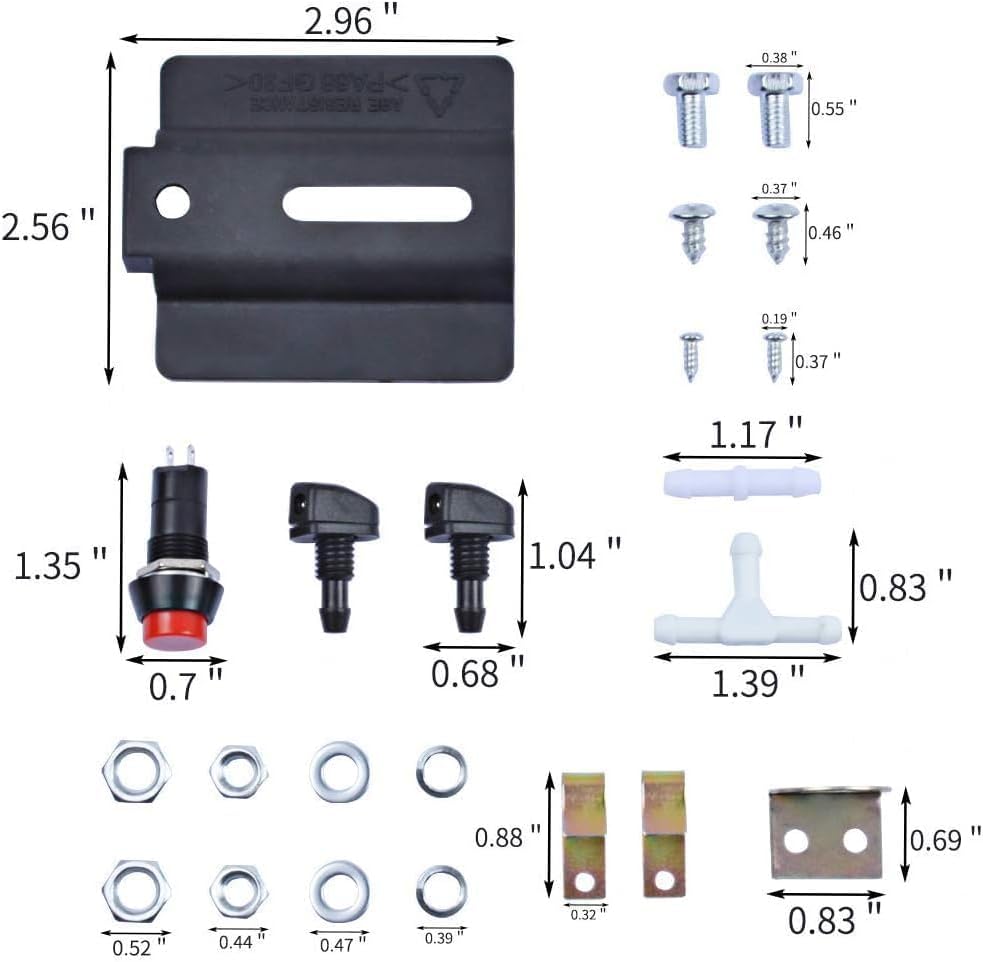 Universal Windshield Washer Bottle, 12V Washer Pump Fluid Reservoir Sprayer Kit - OEM: 160186 image 4