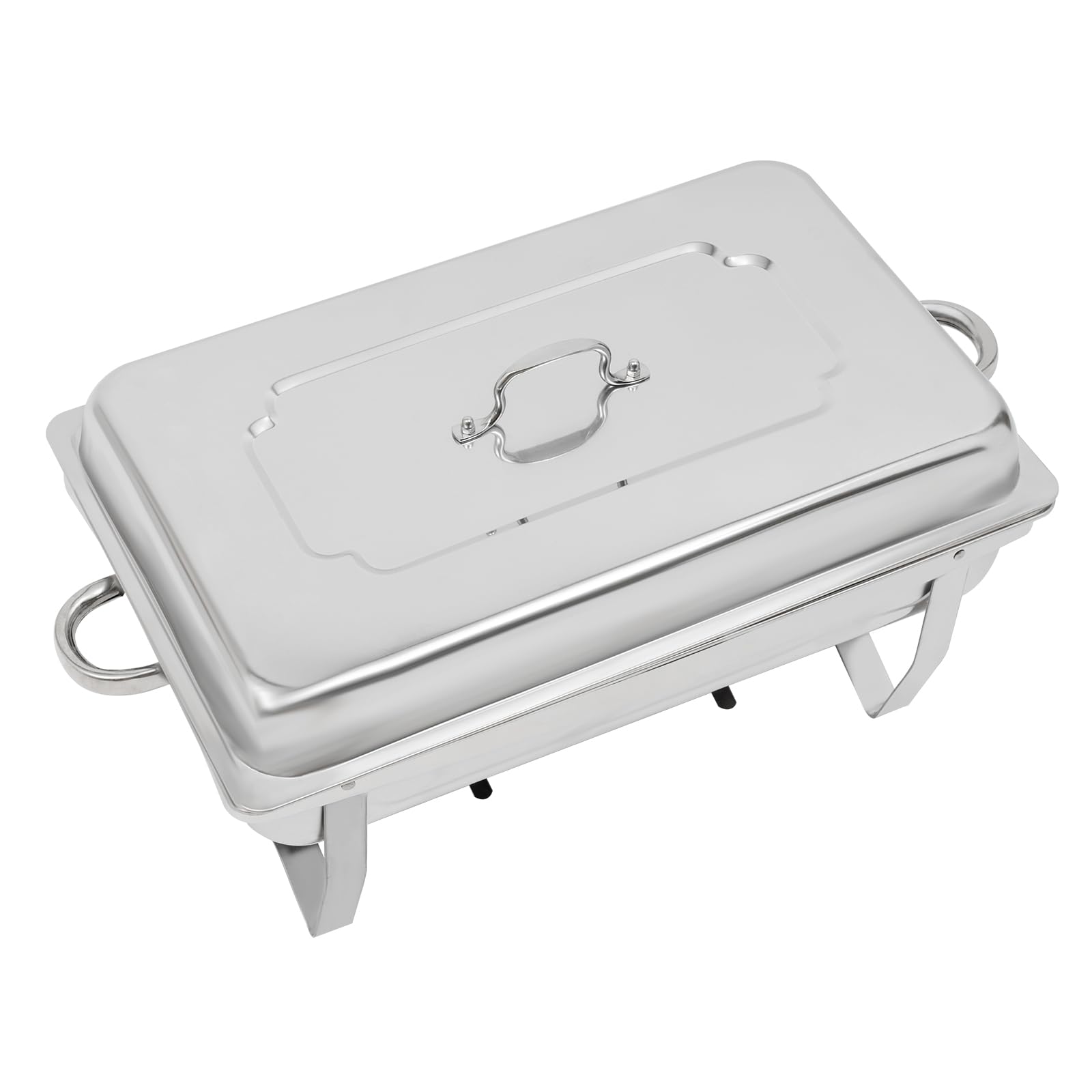 Juego de 4 calentadores de platos de acero inoxidable con tapa, calentador de buffet para alimentos, calentador de alimentos para buffet, catering, fiestas