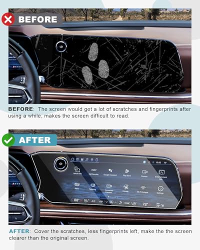 Image of CDEFG 4Pcs for 2026 Chevy Suburban Tahoe Screen Protector Tempered Glass | for 2025 2026 Chevrolet Tahoe Suburban Accessories 17.7-Inch Touchscreen & 11-Inch Dash & 12.6 inch Rear-Seat Dual Display