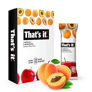That’s it. Apple + Apricot 100% Natural Real Fruit Bar, Best High Fiber Vegan, Gluten Free Healthy Snack, Paleo for Children & Adults, Non GMO No Added Sugar, No Preservatives Energy Food (12 Pack)