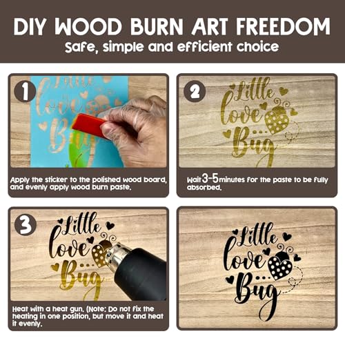 Wooden Burning Paste, 4 OZ Wood Burn Gel with Silicone Squeegee for Crafting Drawing and DIY Arts - Image 2