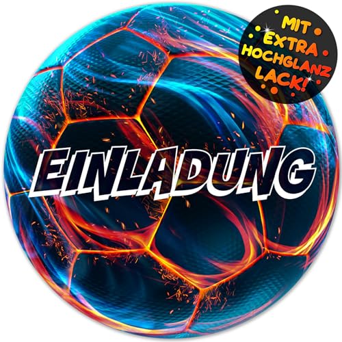 12x Fußball EINLADUNGSKARTEN Kindergeburtstag Junge Mädchen - die Soccer Party Karten sind die Fussball EINLADUNG für Jungen Mädchen Kinder Geburtstag Einladung Fußball-Spiel KINDERPARTY Turnier