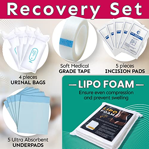 Tummy Tuck Post Surgery Supplies Kit - Silicone Scar Cream, Drain Holder, Arnica Gel And Bromelain Tea For Bruising And Swelling, Lipo Foam Pads | Mommy Makeover Abdominoplasty Surgical Recovery #TOP3