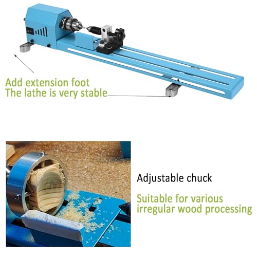 Mini Wood Lathe Machine Multi-Purpose Upgraded And Lengthened Processing Diameter 11inch Support Turning Cutting Sanding Polishing Wood, Professional Customized Tool Accessories - Image 5