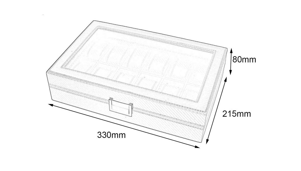 MaestroRelojero Vitrine pour 12 Montres PU Fibre de Carbone
