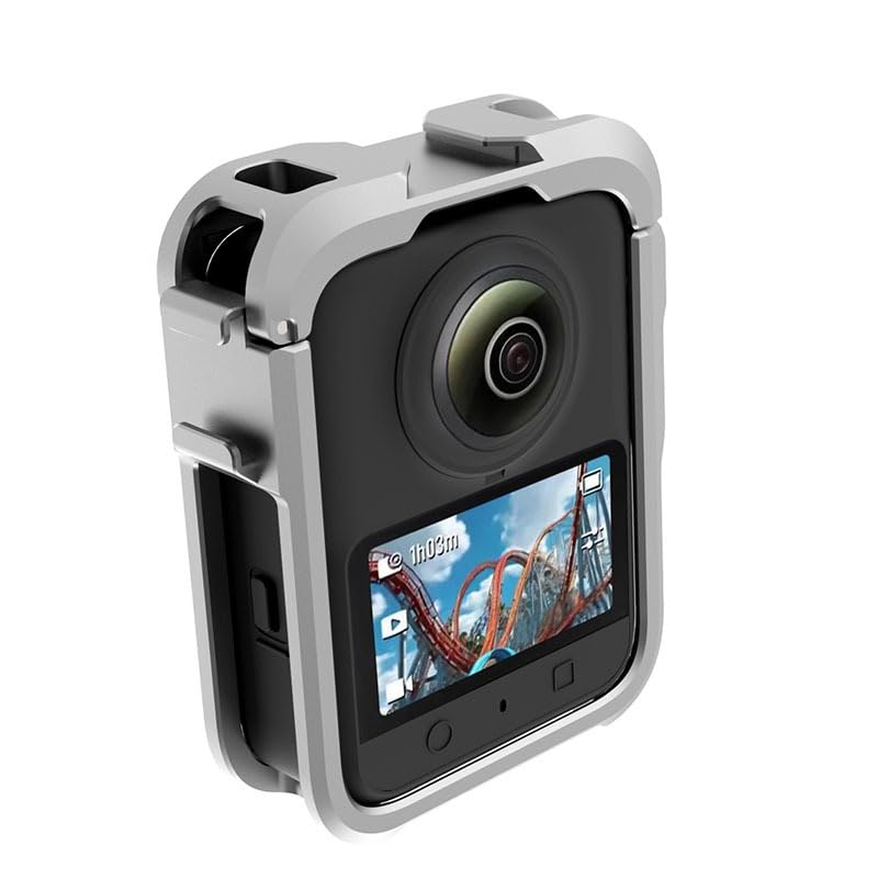 Aluminiowy futerał ochronny z klatką dla królika do kamery sportowej DJI Osmo 360, ramka ochronna 360° z osłoną obiektywu, wielofunkcyjny uchwyt na adapter rozszerzeń do akcesoriów (szary)