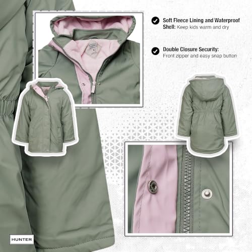 Image of Hunter Clothes Girls - Plush Lined Waterproof Rain Jacket with Hood | Lightweight Windbreaker Coat for Girls Sizes (2T-12)
