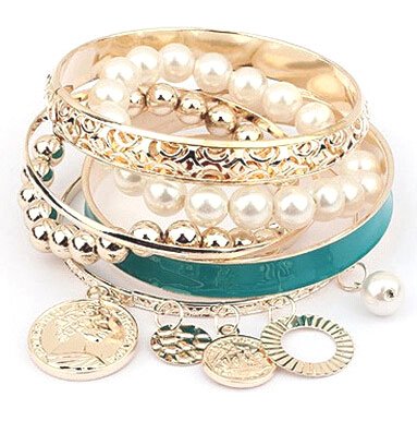 Shining Diva Fashion Multilayer Bangle Bracelet for Women and Girls (Green) (r7156b)