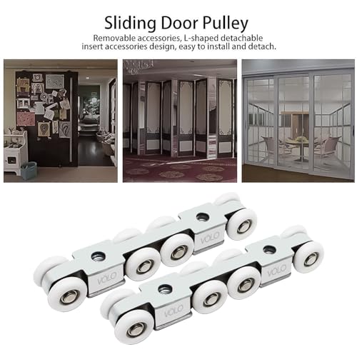 Image of Volo 8 Wheels Door Track roller, Roller for C channel, Hanging Door Slide Wheel Track, Track Roller Sliding Door Roller Set Caster Sliding Door 8 Wheel Kit