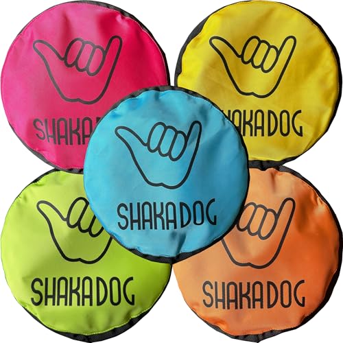 Shaka ZippyToss Flying Dog Disc Interative Fetch Toy 9 (Multi-Color Pack of 5)