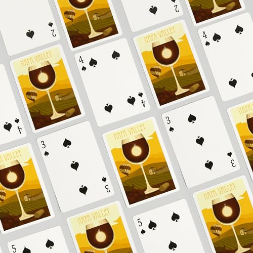 Juego de 52 cartas de póker estilo Napa Valley miniatura 4