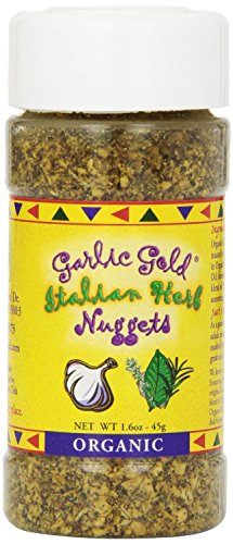 Garlic Gold Toasted Nuggets Organic Italian Herb Shaker, Paleo, Vegan, Keto, Gluten-Free, USDA Certified, (1.6 Ounces, 1 Pack)