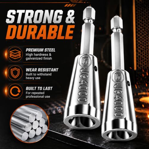 Image of Wire Twister Tool for Drill, 2026 Upgraded 40Cr Steel Wire Connector Twisting Tool with Observation Port, 6 mm Hex Shank for 9-22 AWG / 1.5-6 mm Wires, 2 Pack