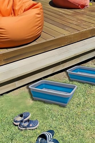 Bañera plegable para pies para piscina, con almohadilla gris miniatura 3