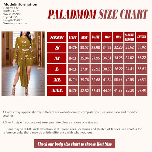 Image of Women's Casual Round Neck Long Sleeve Night Club Party Sexy Sparkly Bodycon Wrap Mini Dress