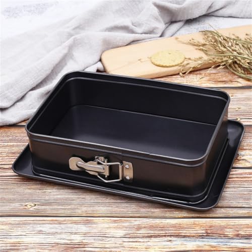 Molde para tartas de queso rectangular con base extraíble de acero al carbono 33x23x7 cm 8