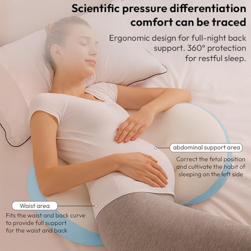 Image of StarAndDaisy Pregnancy Pillow for Women | Maternity Pillow for Pregnancy Sleeping with Cuddle Pillow with Belly Support, Leg Support, Adjustable Butterfly Design (Light Blue)