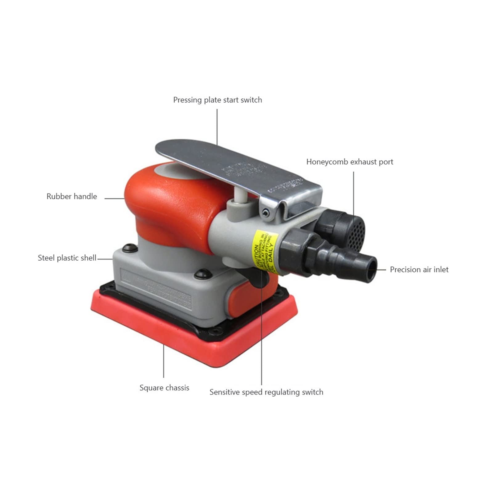 Pulidora neumática profesional de 10000 rpm, pulidora neumática, pulidora de piedra y madera, pulidora neumática, accesorios for herramientas KP-6793(5 inch Triangle)