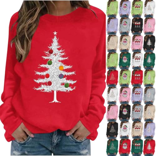 Womens Christmas Sweatshirt Fleece Pullover Funny Cute Holiday Tops - image 1
