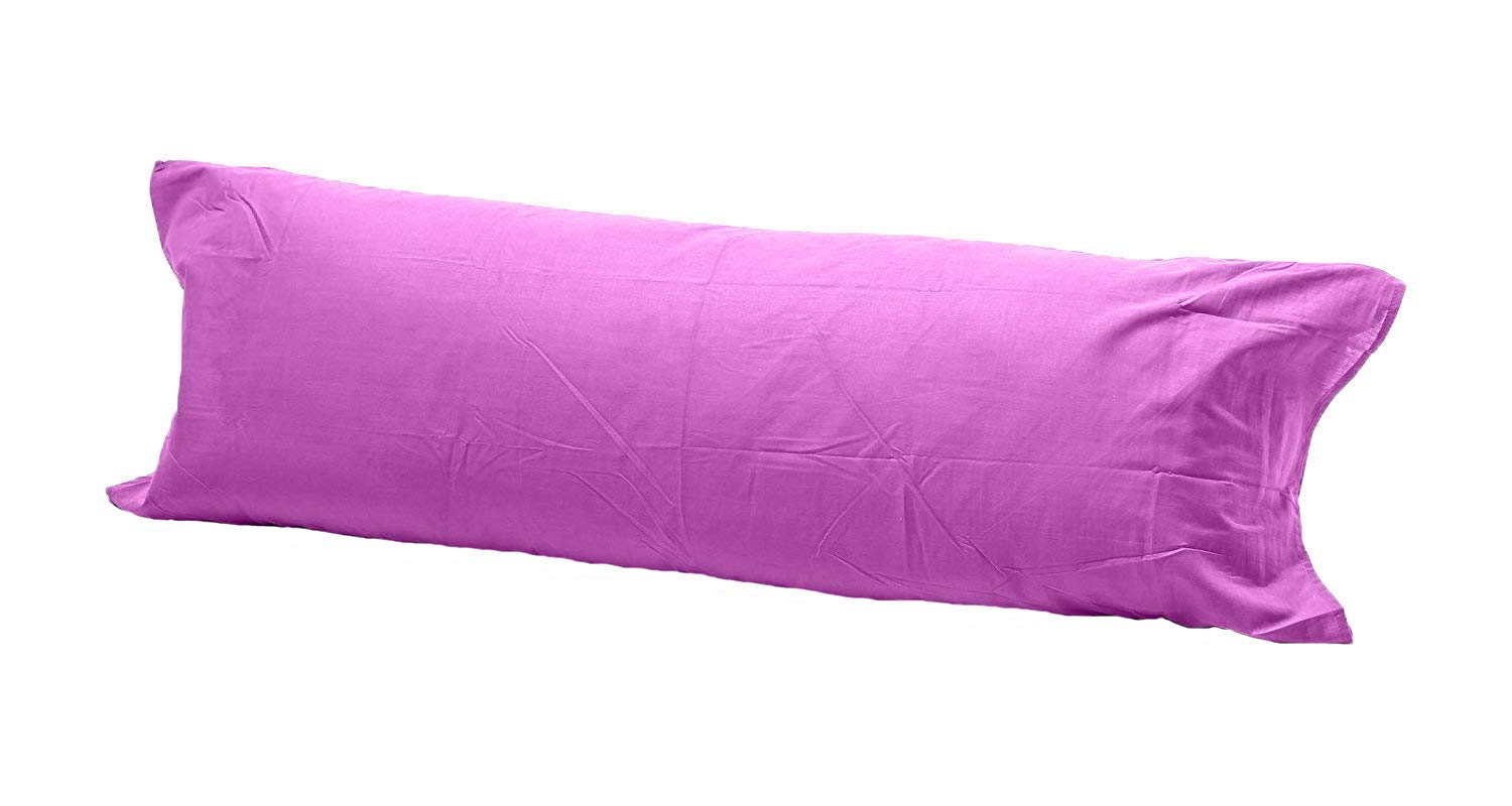 Comfy Nights Pollycotton Bolster Pillow Case Plain Dyed (4Ft (48 Inches), Lilac)